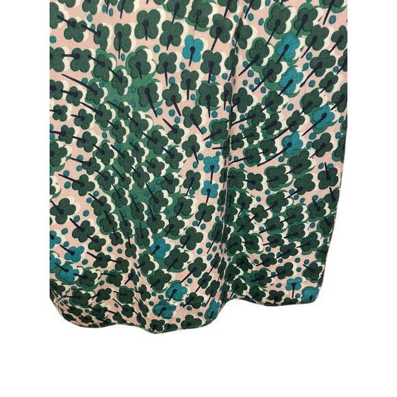 Boden Floral Kelly Green & Pink Four Leaf Clover Sheath Belted Tie Dress US 6R - Picture 15 of 16